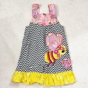 La Jenns Girls 12M Pink and Yellow Bee Romper